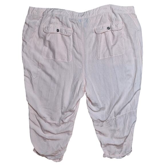 Lane Bryant Women 26/28 4x Light Pink Spring Capri Cropped Linen Pants - Picture 3 of 6